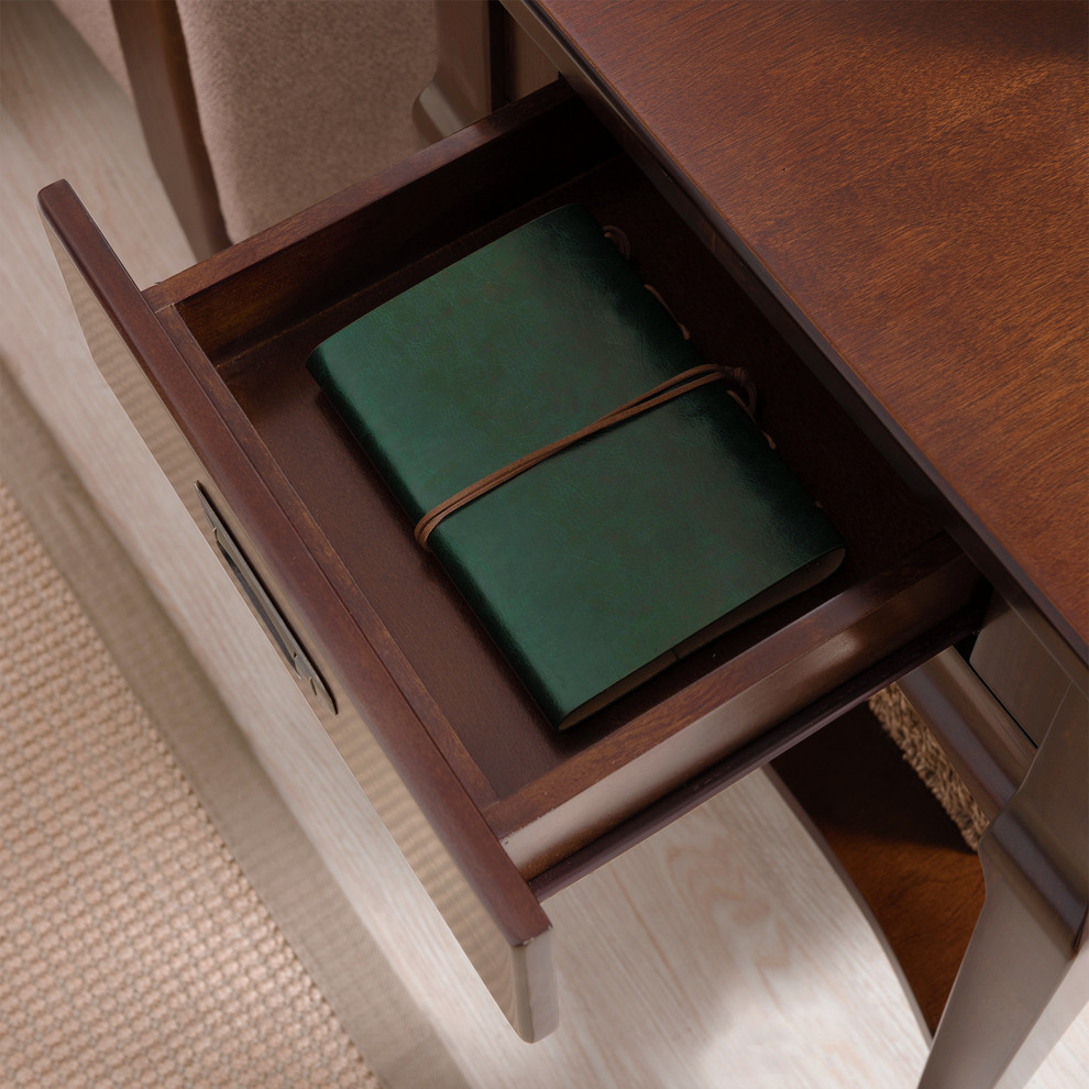 Leick Home Stratus Drawer End Table in Heartwood Cherry   Transitional   Side Tables And End Tables   by Homesquare  Houzz