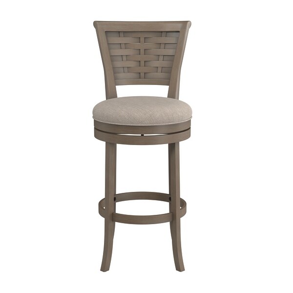 Hillsdale Furniture Thredson Wood Bar Height Swivel Stool， Gray - 43.5H x 21.75W x 23.75D; Seat Height: 30.5