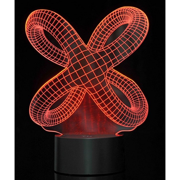 Link 3d Crisscross Rings Laser Cut Precision Multi Colored Led Night Light Lamp Great For Bedrooms Dorms Dens Offices And More Black