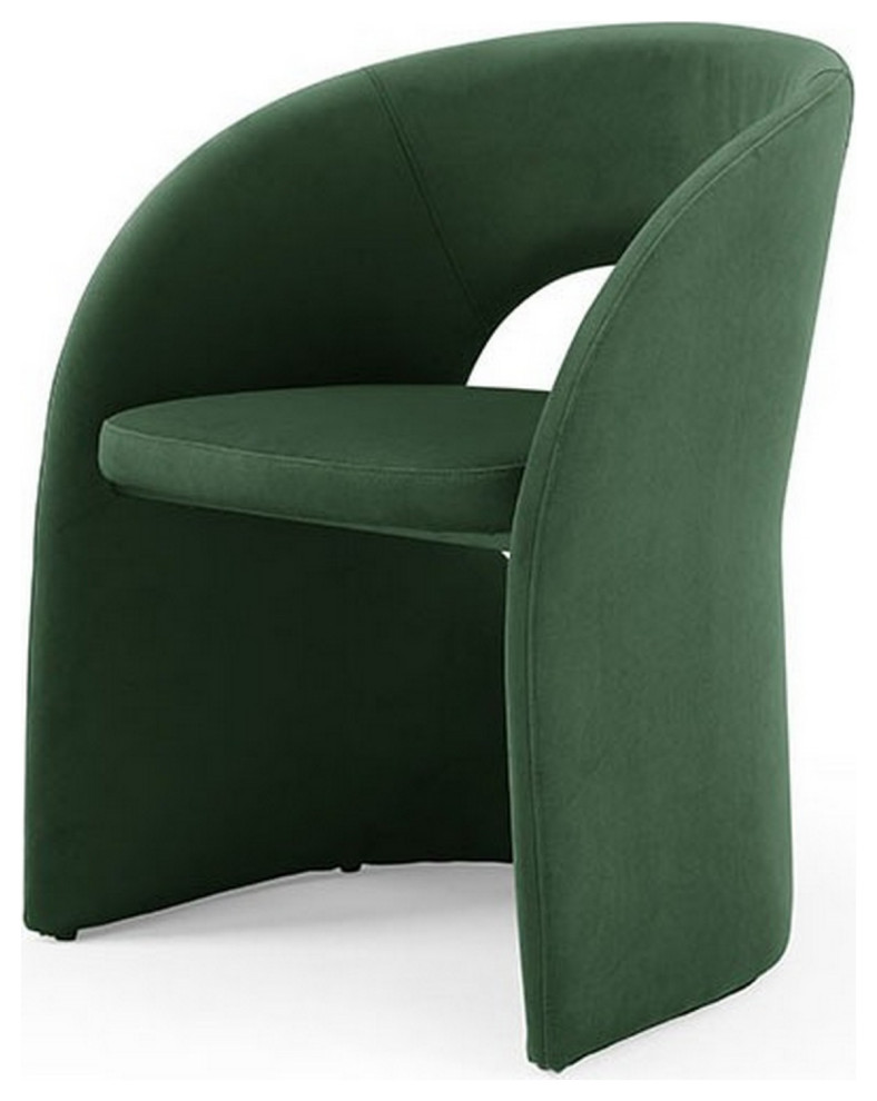 24 quotDining Chair  Green Fabric  Iron Frame  Curved Cutout Backrest   Contemporary   Dining Chairs   by VirVentures  Houzz