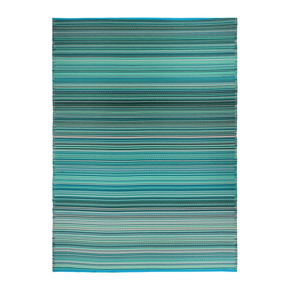 Contemporary Stripe Reversible Plastic Outdoor Rugs