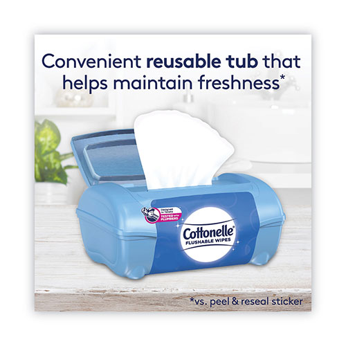 Kimberly-Clark Cottonelleandreg; Fresh Care Flushable Cleansing Cloths | 1-Ply， 3.75 x 5.5， White， 42