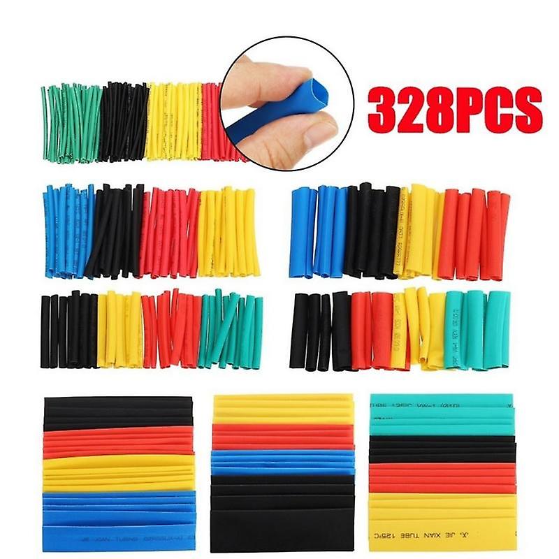 328pc Polyolefin Insulation Heat Shrink Tubing Tube Sleeve Heating Cable For Pipes Extension Electric Cable Home Appliance Wrap