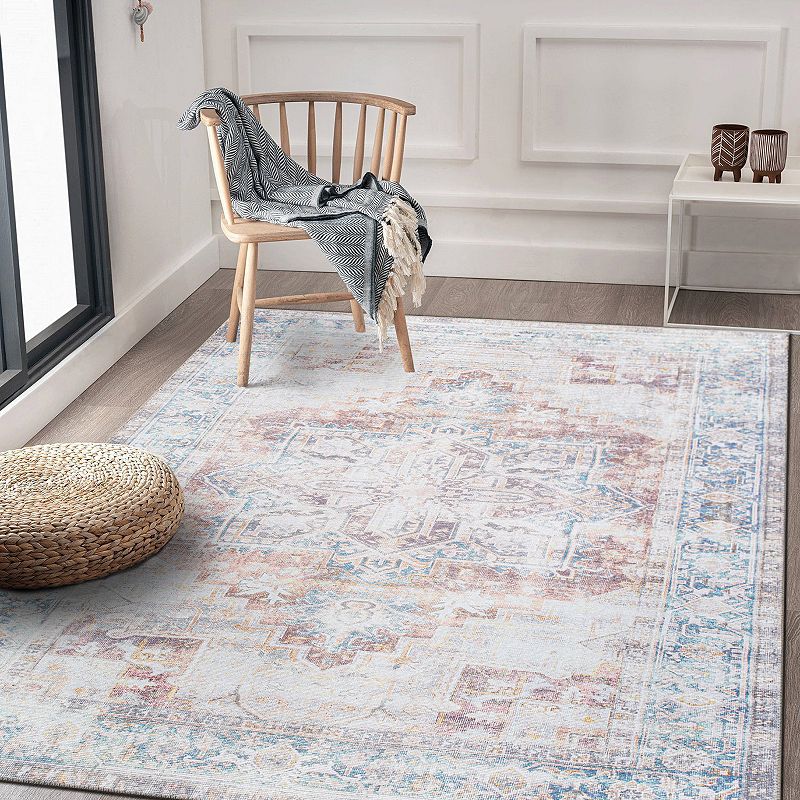 World Rug Gallery Bohemian Distressed Machine Washable Area Rug