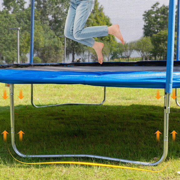 8FT Trampoline with Safety Enclosure Net  Heavy Du...