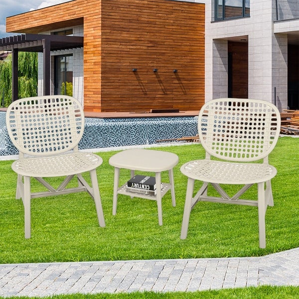 3 Pieces Patio Table Chair Set， Outdoor Conversation Bistro Set - 22.05*23.23*31.3in - Overstock - 37260275