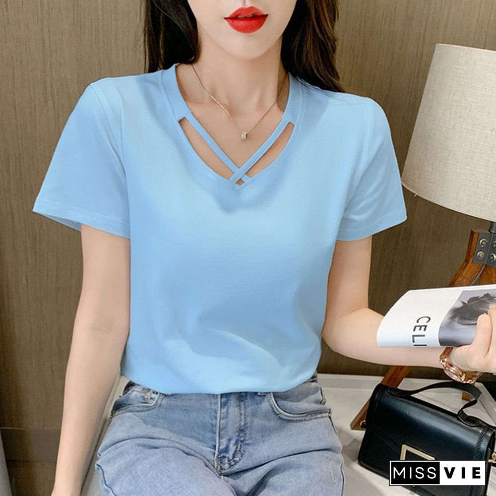 Womens Tops,Fashion Neck Summer Short Sleeve Casual T-Shirts