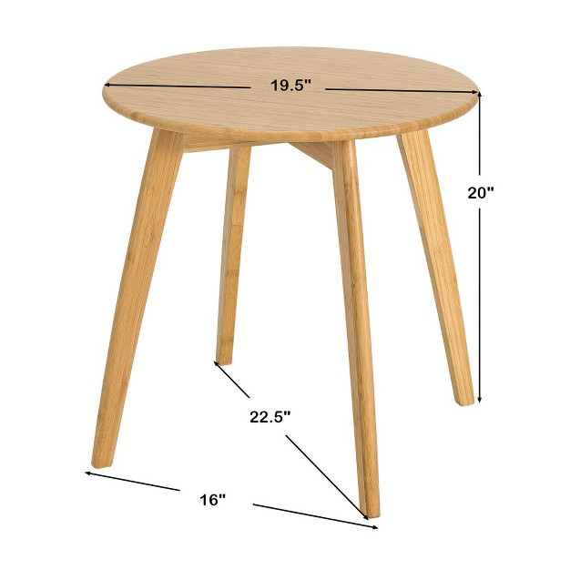 Costway Natural Round End Table Modern Stylish Side Table W 20 x27 x27 Round Tabletop