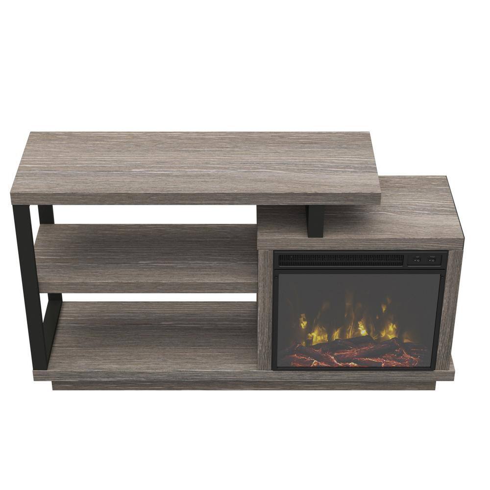 Twin Star Home 59.5 in. Freestanding Wooden Electric Fireplace TV Stand in Colton Oak 117840