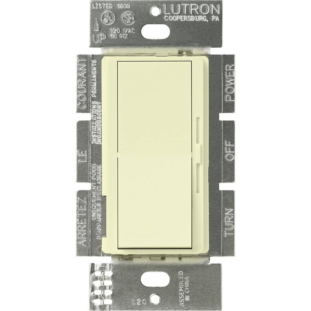 Lutron Diva Dimmer Switch for 0-10V LEDFluourescent Fixtures 8-Amp Single-Pole or 3-Way Almond (DVSTV-AL) DVSTV-AL