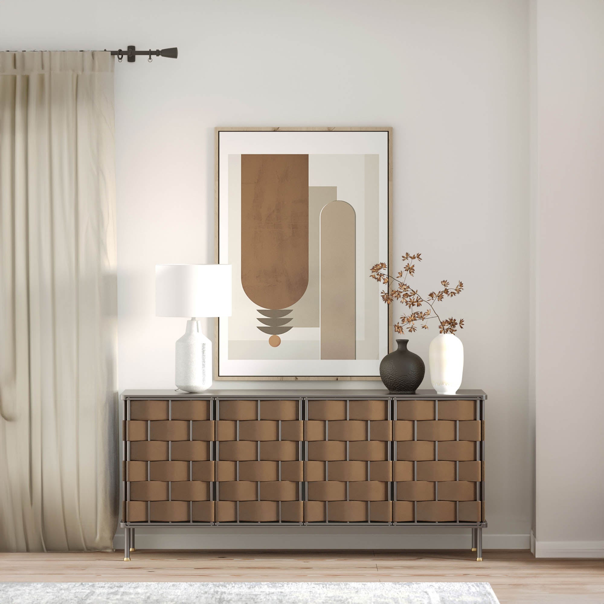 Bishop Sideboard - Brown Leather