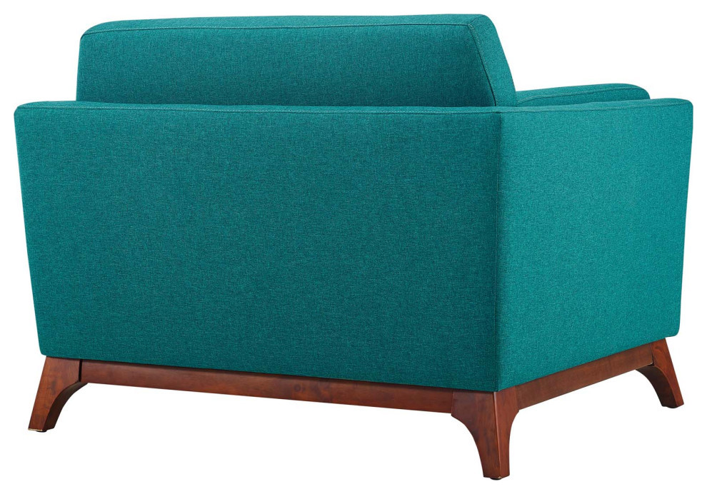 Hayden Teal Upholstered Fabric Armchair   Midcentury   Armchairs And Accent Chairs   by V.S.D Furniture  Houzz