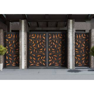 DESIGN VU Vines 6 ft. x 3 ft. Charcoal Recycled Polymer Decorative Screen Panel Wall Decor and Privacy Panel DVU3601C