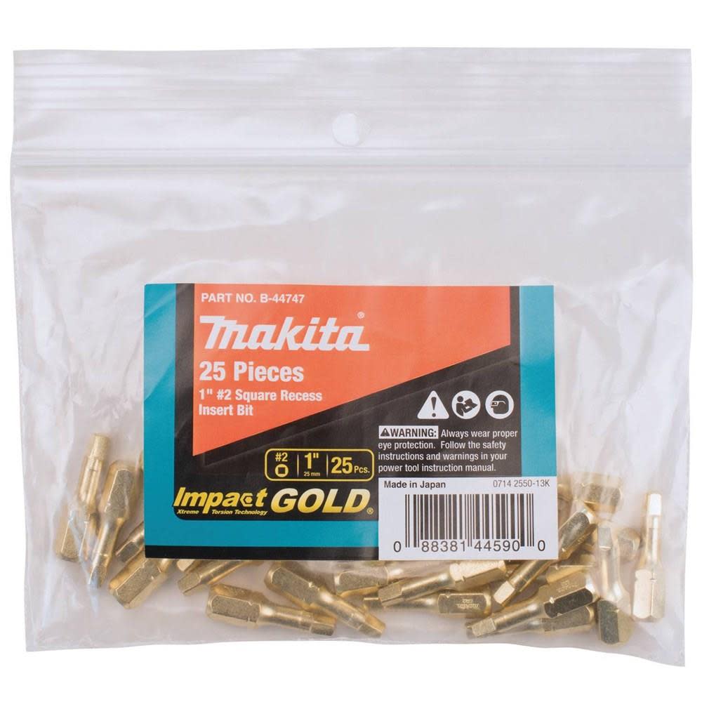 Impact Gold #2 Square Insert Bit (25-Pack)