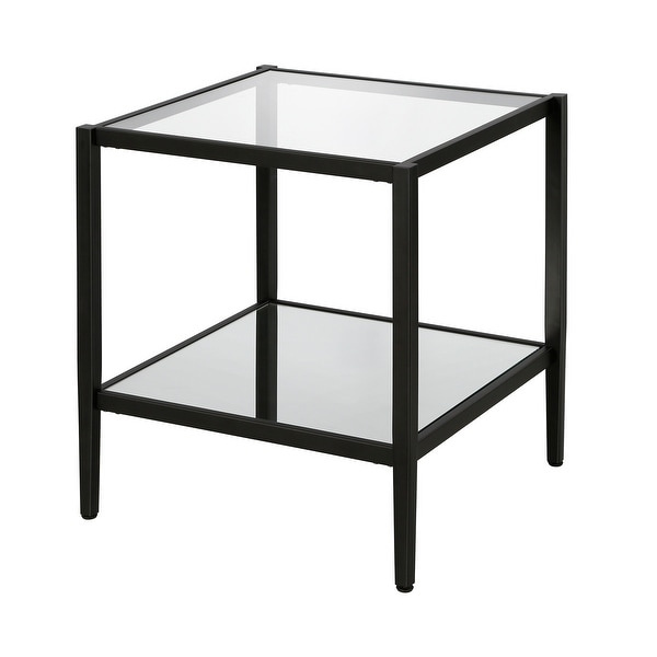 Hera 20'' Wide Square Side Table with Mirror Shelf