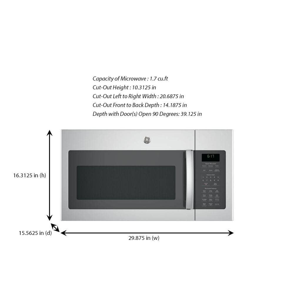 GE 17 cu ft Over the Range Microwave with Sensor Cooking in Stainless Steel