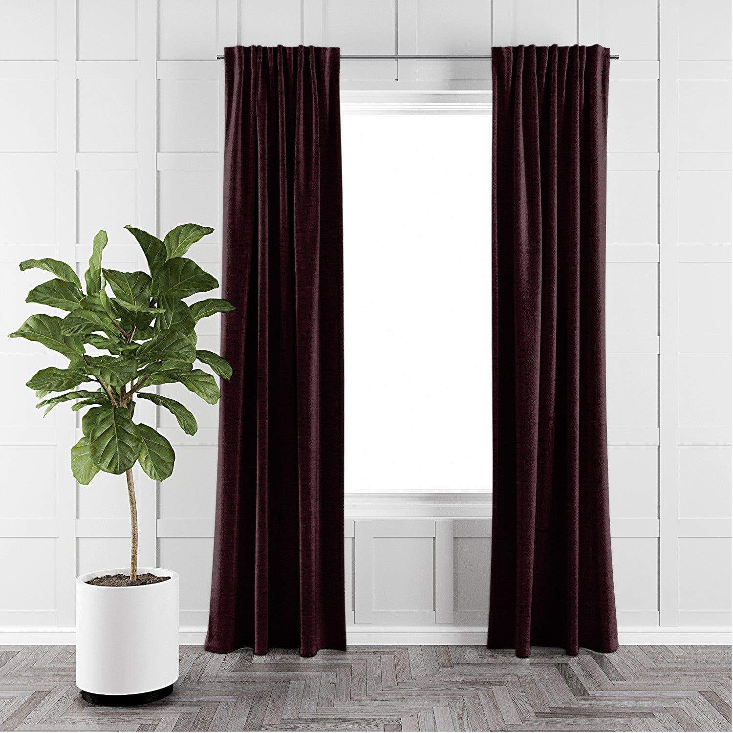 Juno Velvet Bordeaux Drapery - Open Box