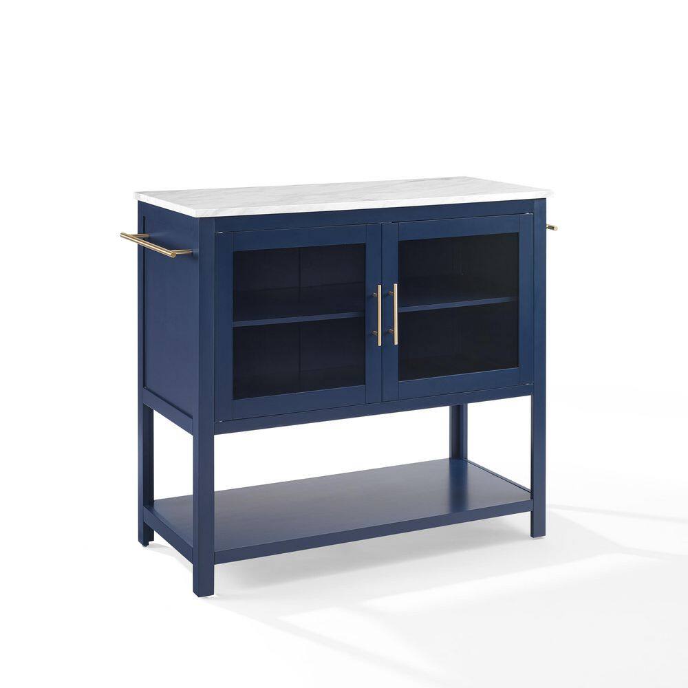 CROSLEY FURNITURE Katrina Navy Kitchen Island CF3042WM-NV