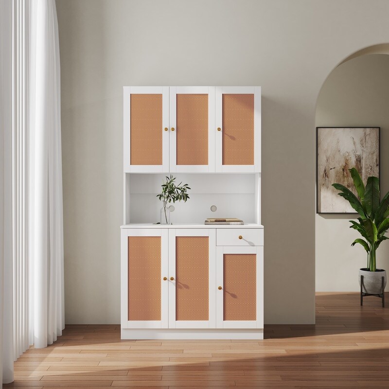 Kitchen Pantry Cabinet Storage Hutch with with 1 Drawer