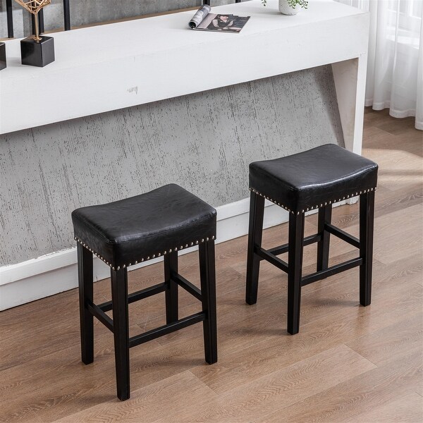 Counter Height Bar Stools， Faux Leather (Set of 2)