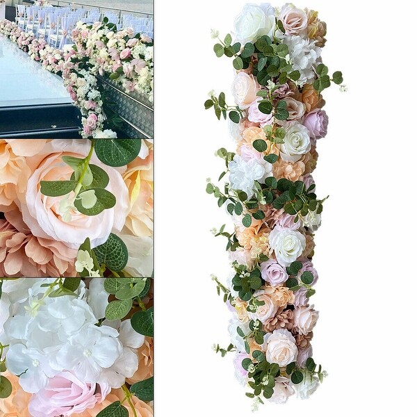 100cm Artificial Silk Flower Row Panel Garland