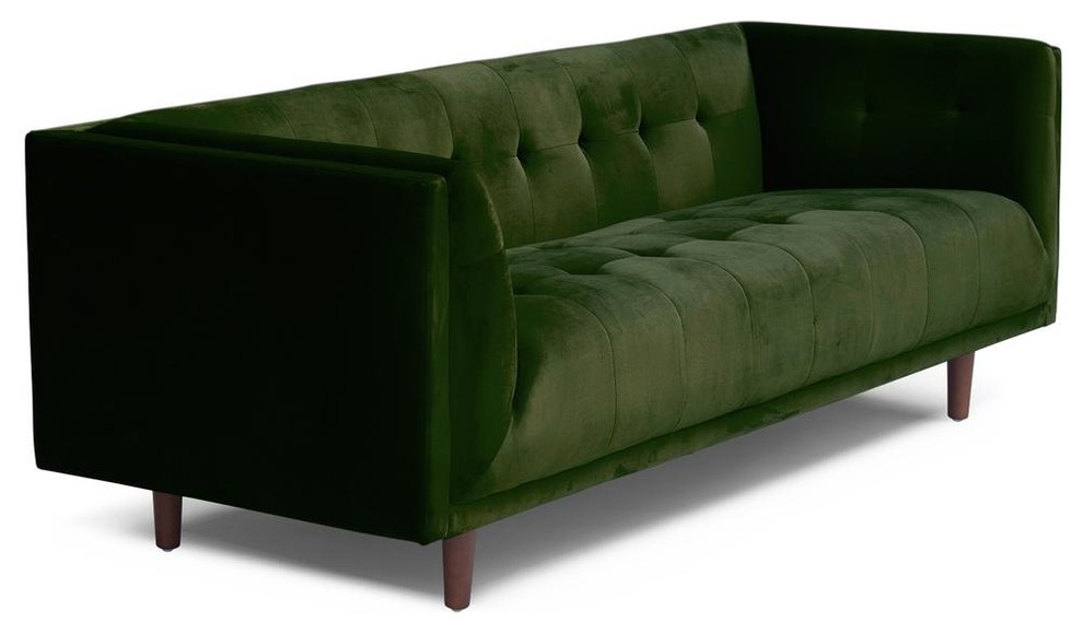 Cecily Sofa  Emerald Green Velvet   Midcentury   Sofas   by BisonOffice  Houzz