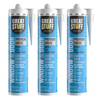 GREAT STUFF 10.1 fl. oz. Gray Premium Window and Door Hybrid Polymer Sealant (3-Pack) 99DOOR3038X03