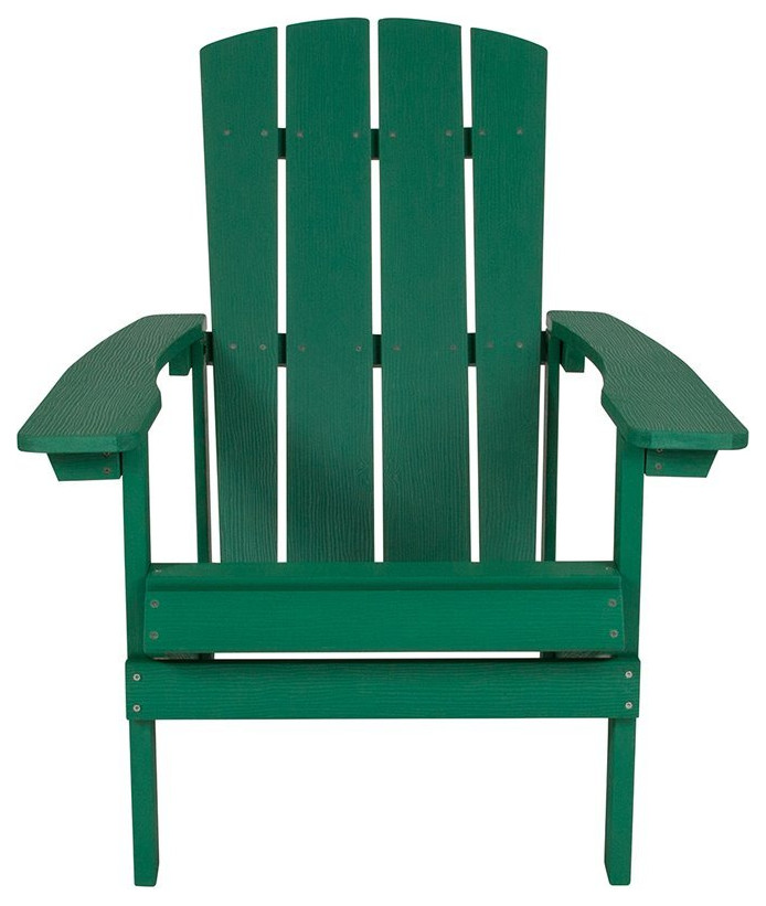 Home Square 2 Piece Faux Wood Adirondack Chair Set In Green   Contemporary   Adirondack Chairs   by Homesquare  Houzz