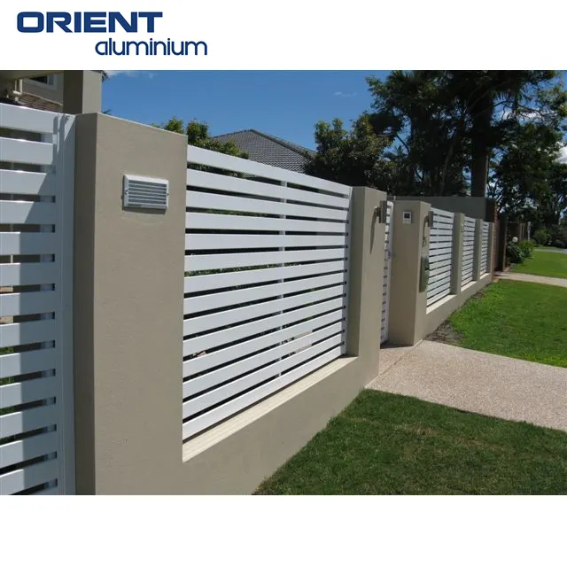 China Factory Directly Supply Outdoor No Dig Aluminum Slat Fence Panels Private Garden Aluminum Fence