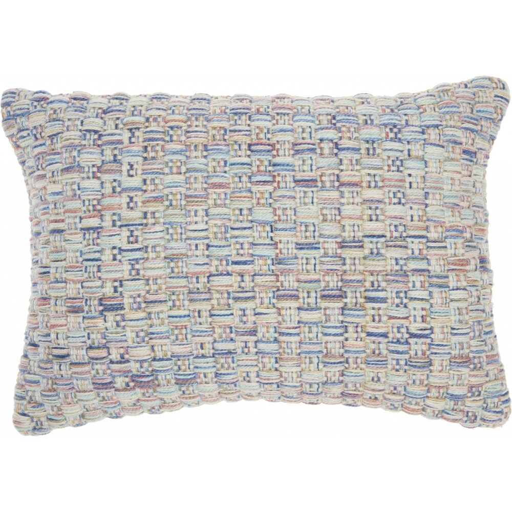 Multicolor Woven Fabric Lumbar Pillow