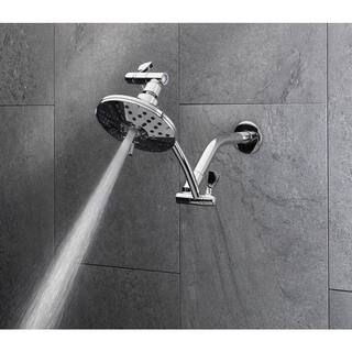 Glacier Bay 3-Spray Patterns with 1.8 GPM 5.4 in Wall Mount Fixed Shower Head with Adjustable Shower Arm in Chrome 3075-512-WS1