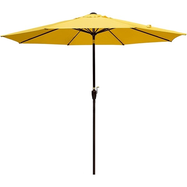 10FT Patio Umbrella Table Market Umbrella with Push Button Tilt， Polyester Canopy Shade - Overstock - 34180980