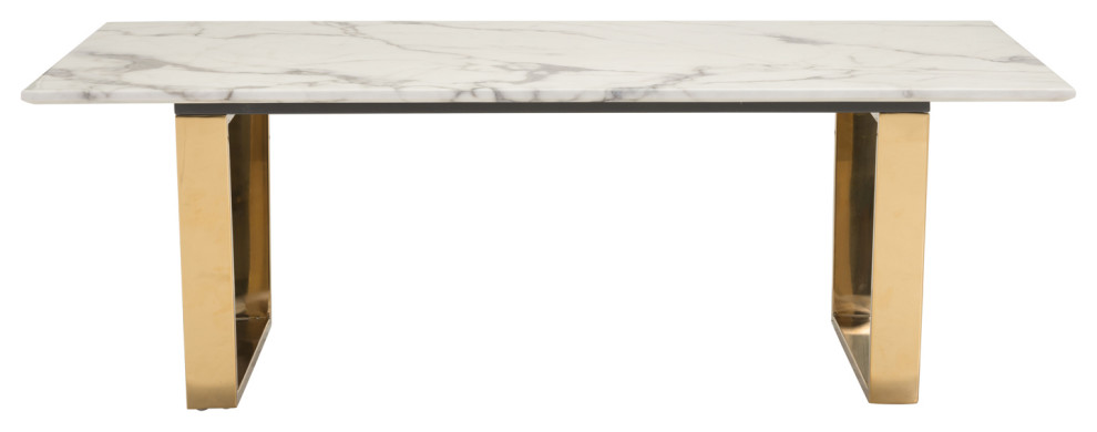 White Marble Top Coffee Table   Contemporary   Coffee Tables   by Plush Pod Decor  Houzz