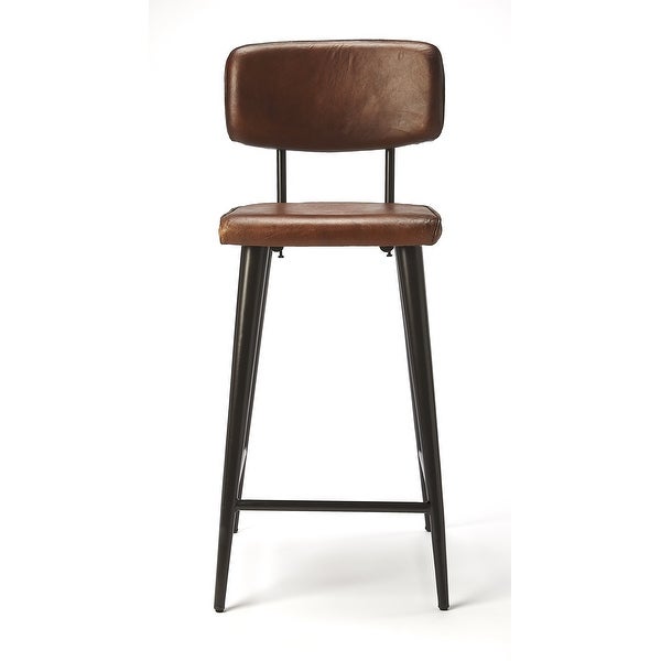 Butler Saddle Brown Leather Counter Stool