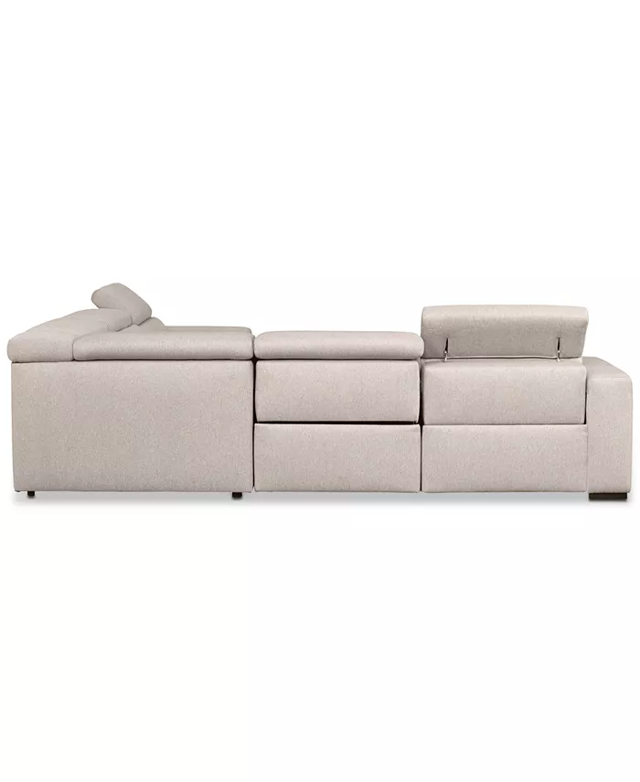 Furniture Nevio 124 5-Pc. Fabric Sectional Sofa with Chaise