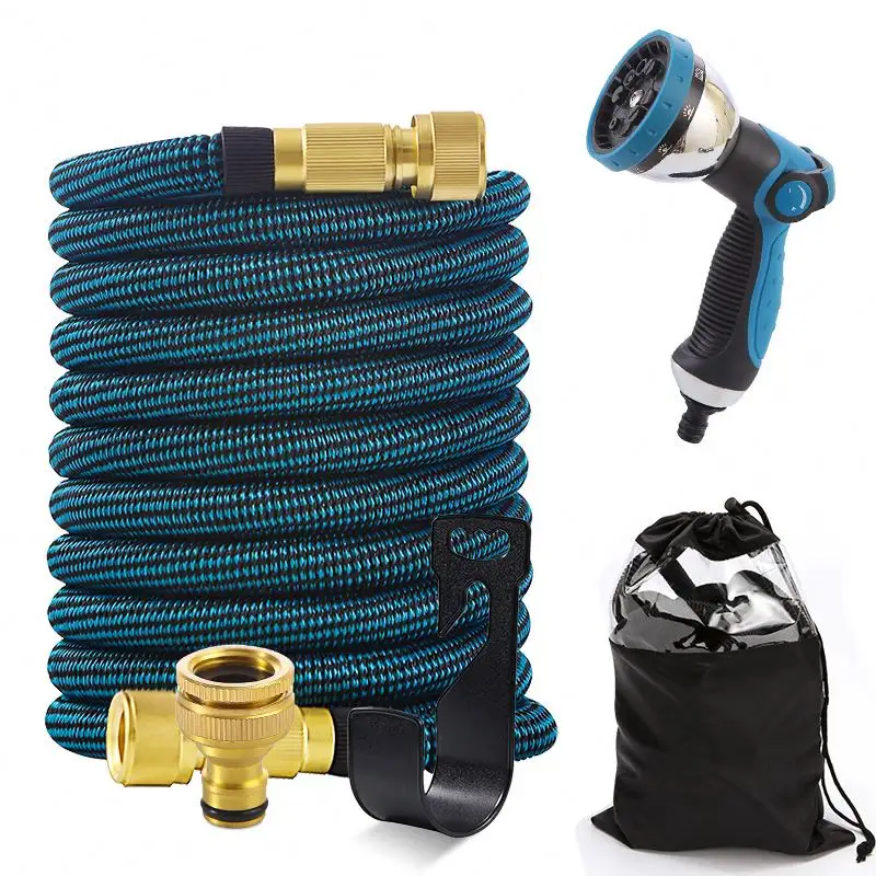 25FT 50FT 75FT 100FT garden hose Garden water gun expandable garden hose brass connector pressure regulating gun/