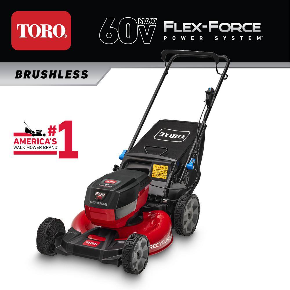 Toro 21 in. Recycler SmartStow 60-Volt Lithium-Ion Brushless Cordless Battery Walk Behind Push Lawn Mower (Bare Tool) 21323T