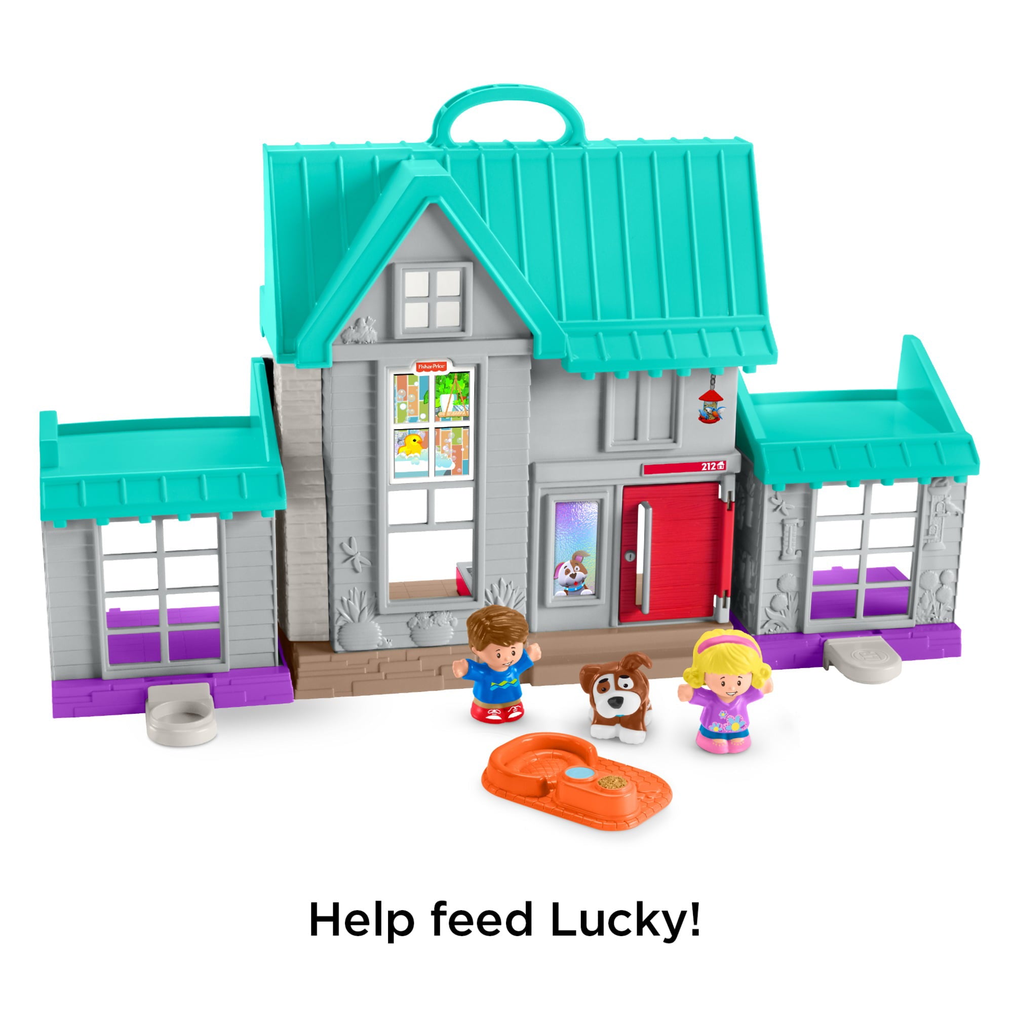 Fisher-Price Little People Toddler Playhouse, Big Helpers Home Electronic Playset, 7 Play Pieces