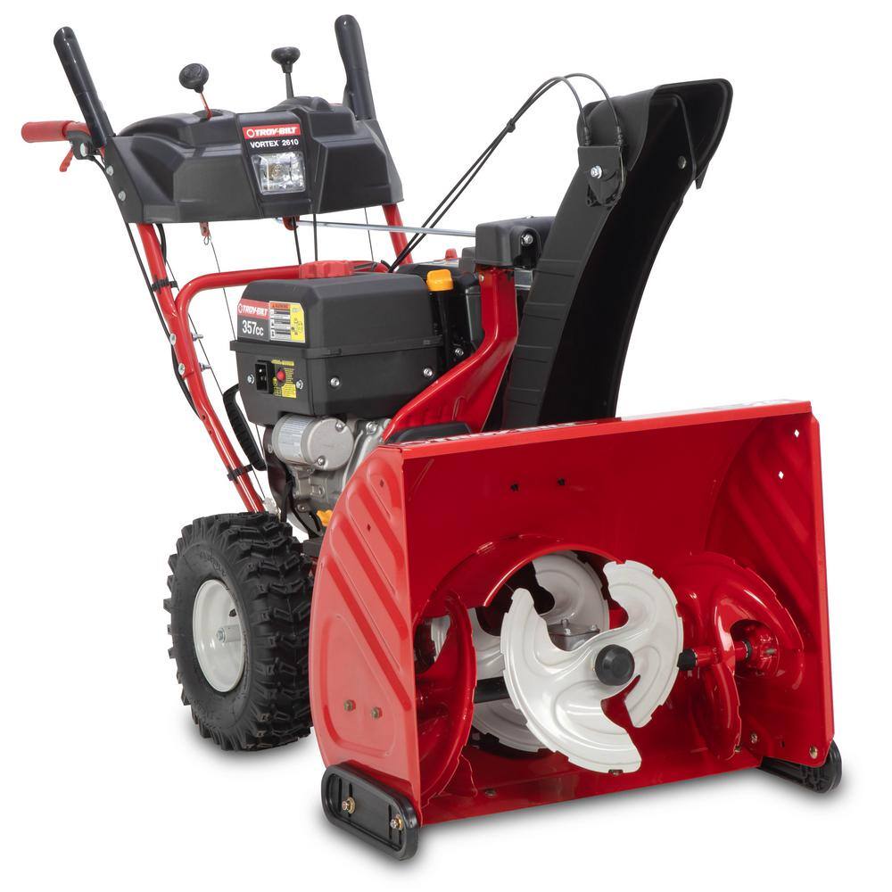 Troy-Bilt Vortex 26 in. 357 cc 3-Stage Self Propelled Gas Snow Blower with Electric Start Trigger Steering and Heated Grips Vortex 2610