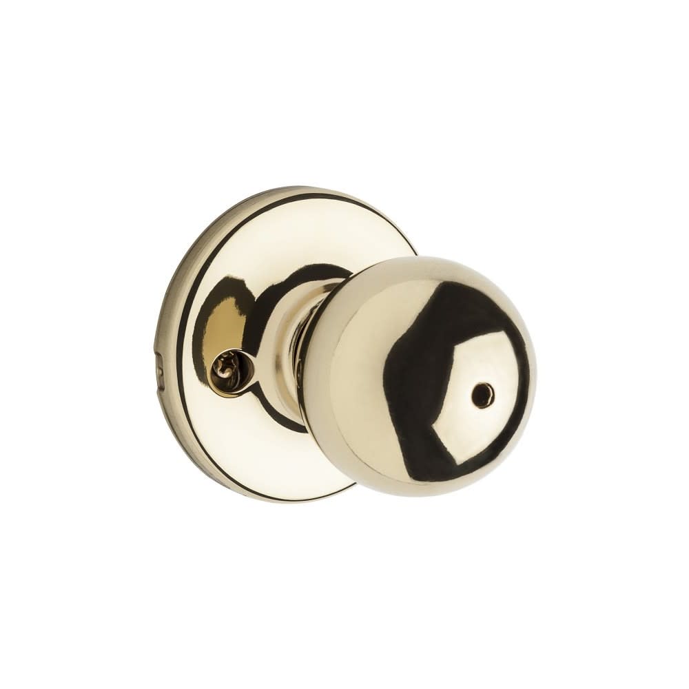 Polished Brass Bed/Bath Polo Privacy Door Knob Set