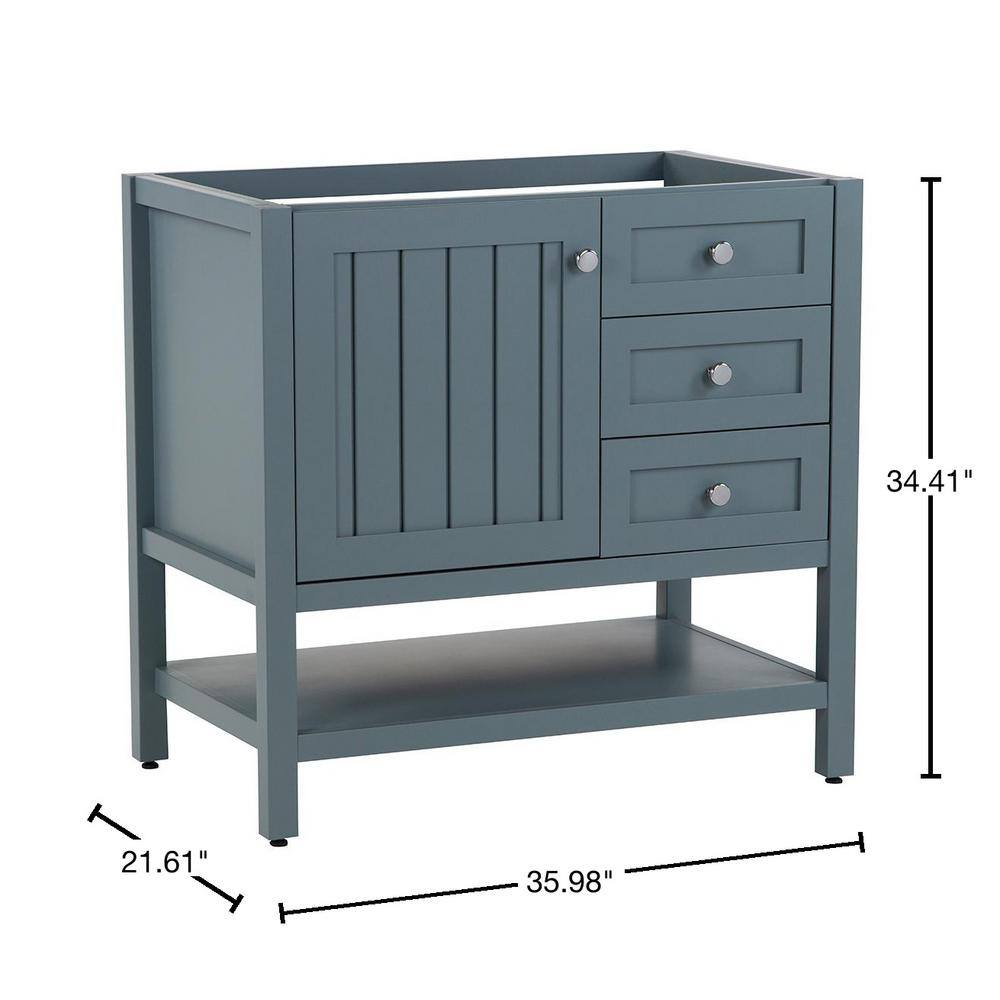 Home Decorators Collection Lanceton 36 in. W x 22 in. D x 34 in. H Bath Vanity Cabinet Only in Sage LT36-SE