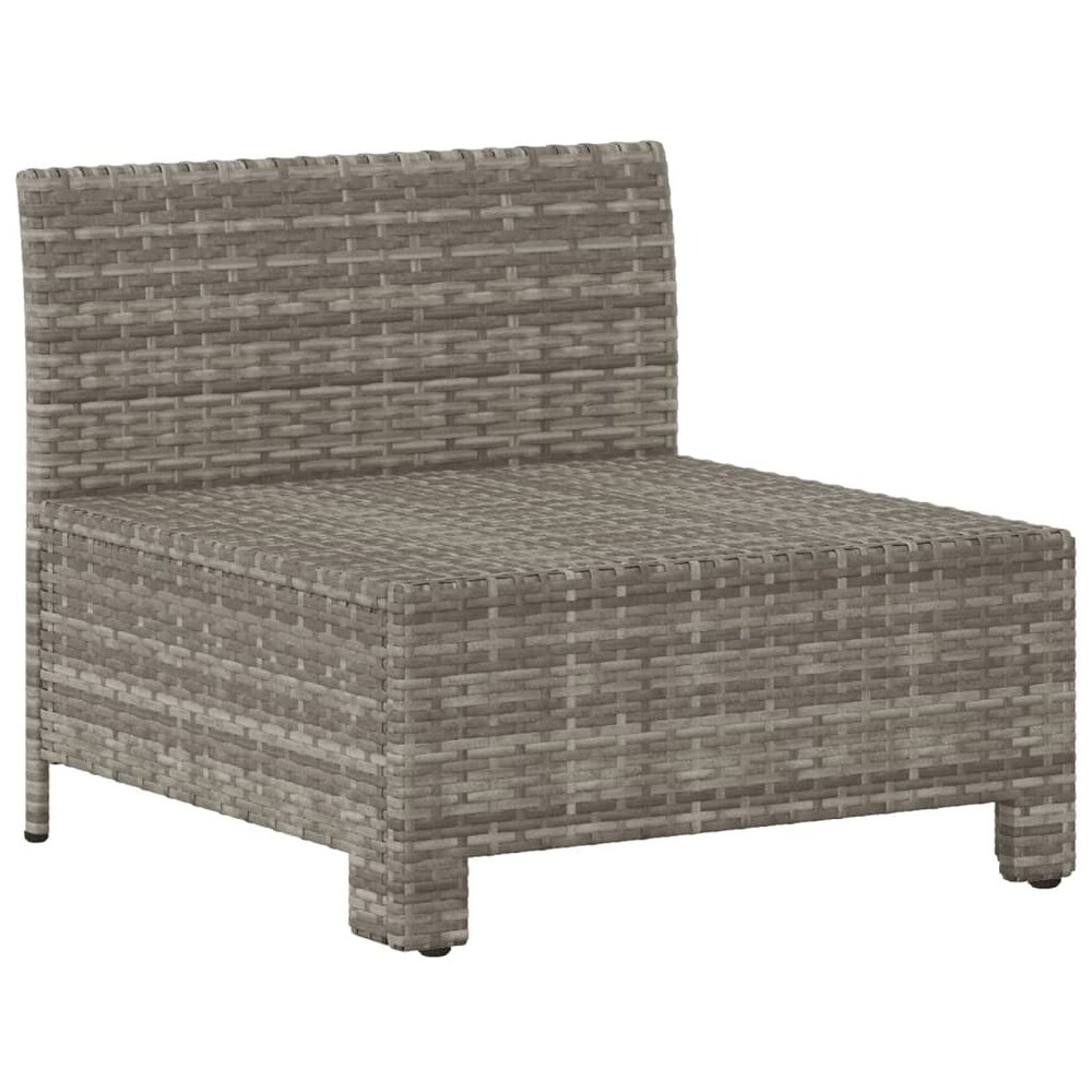 vidaXL 2 Seater Patio Sofa with Cushions Gray Poly Rattan