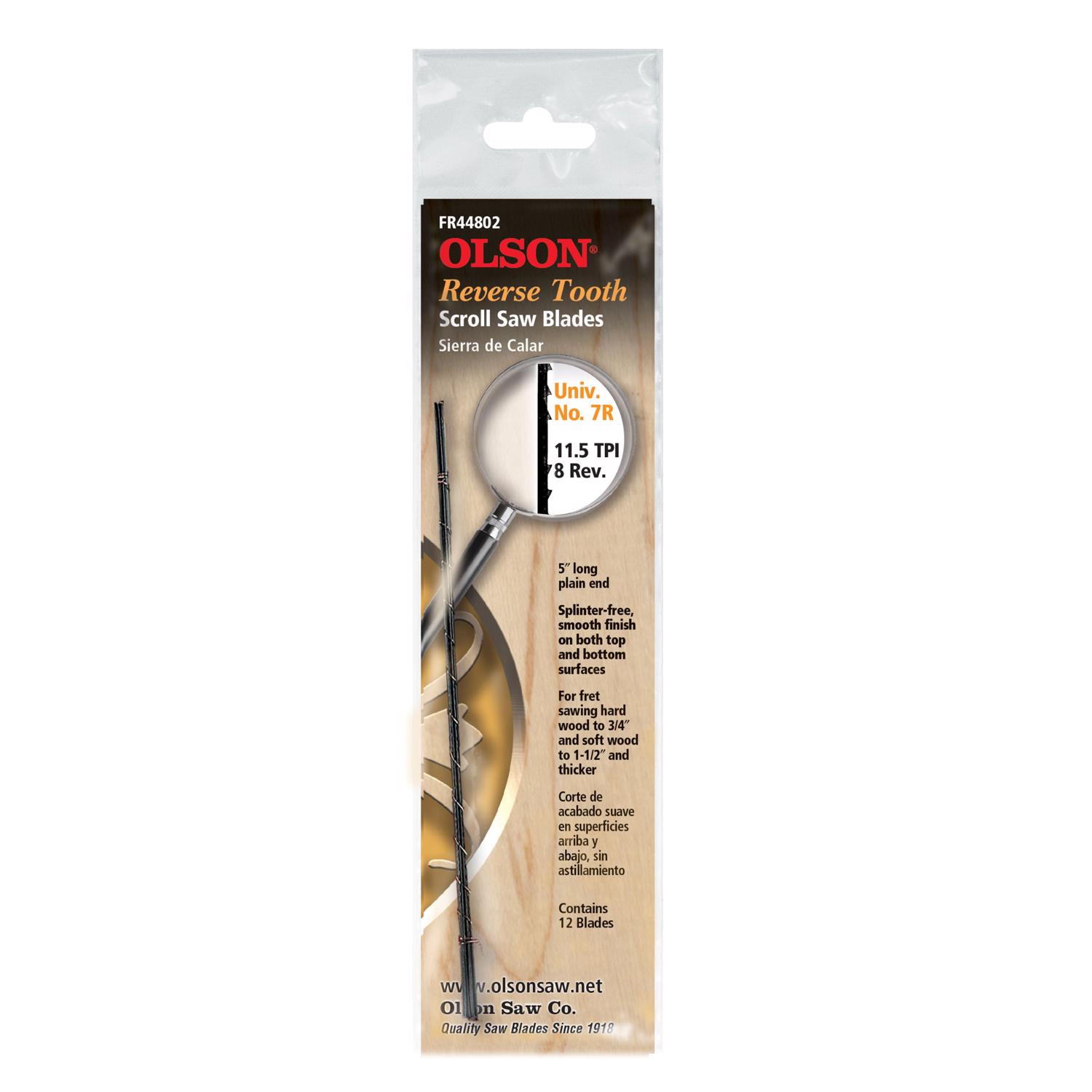 Olson 5 in. Carbon Steel Scroll Saw Blade 11.5 TPI 12 pk