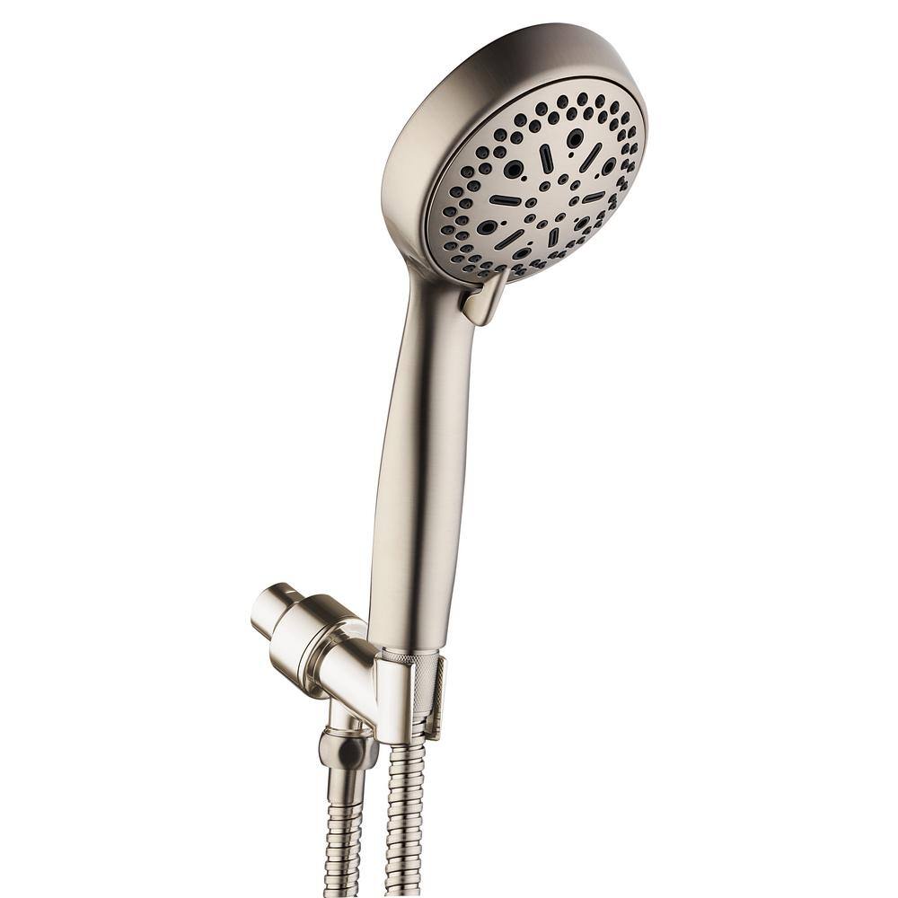 MODONA 8-Spray 6 in. Single Wall Mount Handheld Shower Head in Satin Nickel SS30-SN