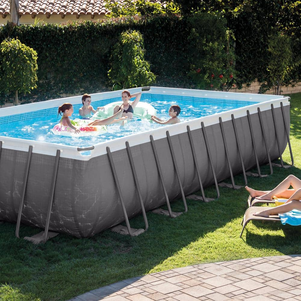 Intex 24 ft. x 12 ft. x 52 in. Rectangular Ultra XTR Frame Swimming Pool with Sand Filter 26363EH