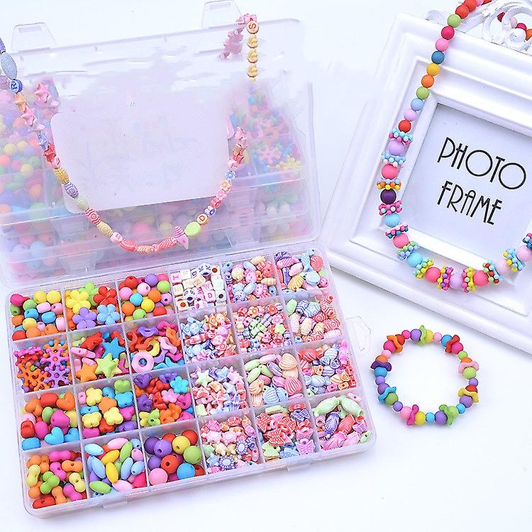 Creative Colorful Cartoon Children's Beaded Toy Set Girl Diy Handmade Puzzle Wear Bead Necklace