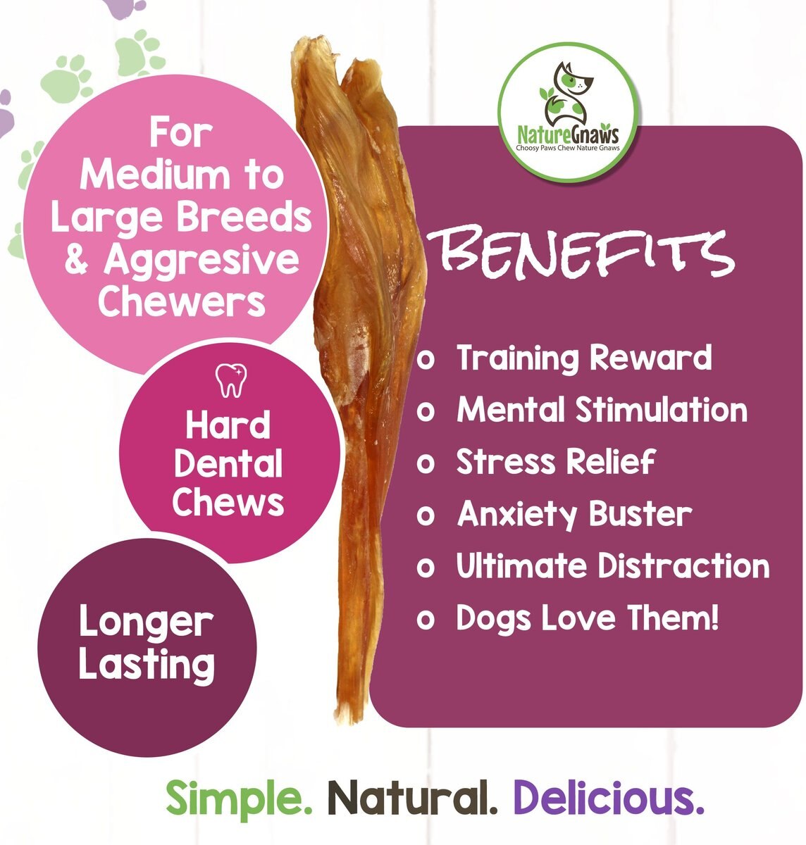 Nature Gnaws Beef Tendon Chews 7 - 11\