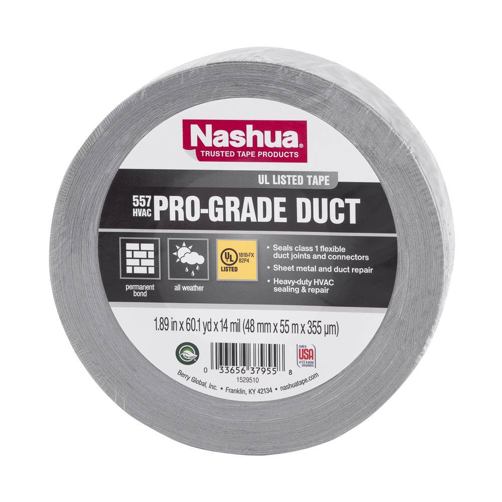 Nashua Tape 1.89 in. x 60 yd. 557 Pro-Grade UL Listed Duct Tape 1542699