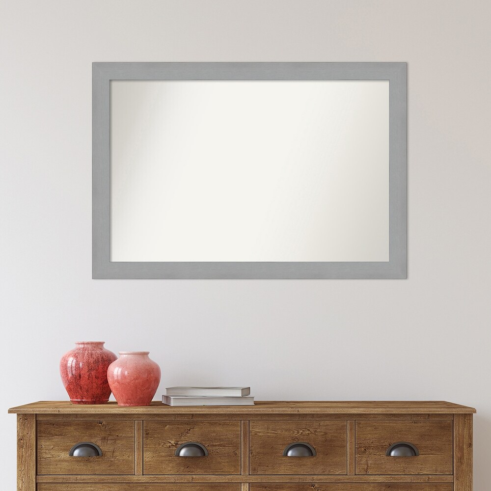 Choose Your Custom Size  24 in short side  Brushed Nickel Framed Bathroom Vanity Wall Mirror