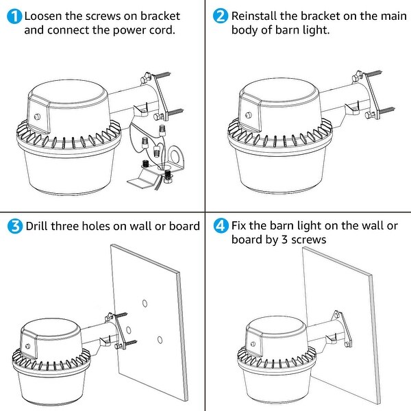 LED Barn Light， Dusk to Dawn Area Lights with Photocell， Bronze